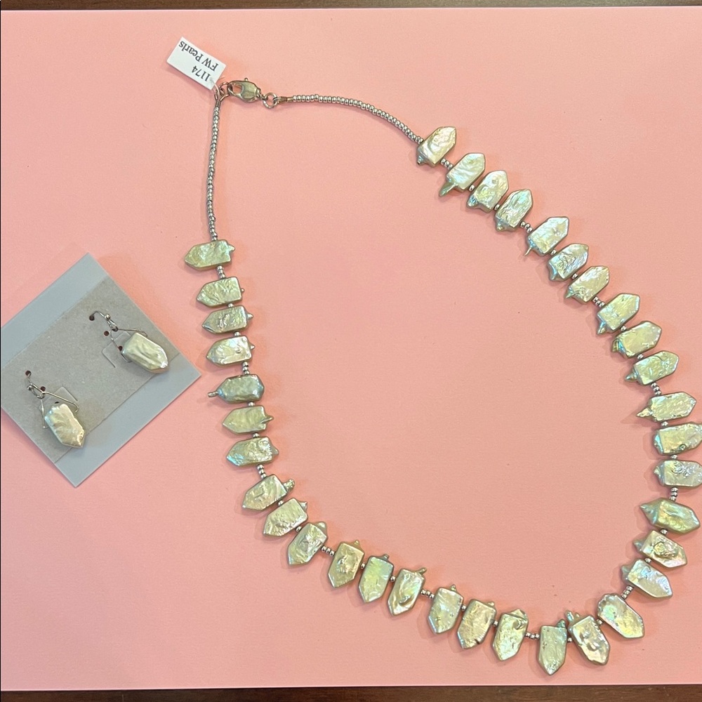 Elegant Pearl Necklace and Earring Set